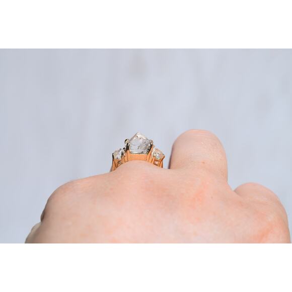 Size 7 14k Gold Diamond Ring, Raw Diamond Engagement Ring, Solid Gold Engagement - Picture 3 of 10